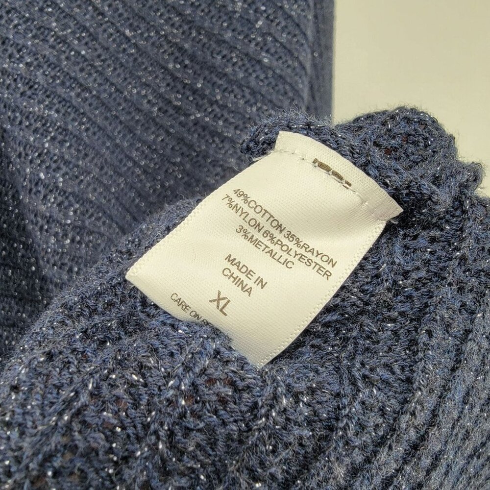 New York and Company‎ Women's Sparkly Knit Sweater Dark Blue XL - Picture 5 of 5